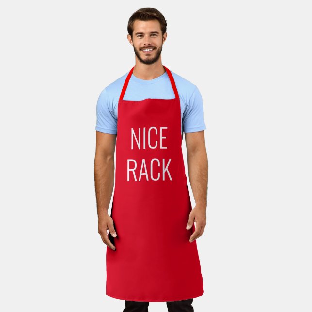 Funny Cooking Humour Aprons, Nice Rack BBQ Baker Apron (Worn)