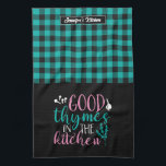 Funny Cooking Pun Good Thymes In The Kitchen Plaid Kitchen Towel<br><div class="desc">Funny and cool kitchen towel to make cooking more fun. Personalized gift for family and friends who love cooking, baking and trying new recipe in the kitchen. Customize the wording to fit your occasion. You can use the Design Tool to further change the font type, font colour and font size....</div>