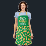 Funny Cooking Pun Italian Food Chef Pasta Pattern Apron<br><div class="desc">Funny and cool apron to make cooking more fun. Personalized gift for family and friends who love cooking,  baking and trying new recipe in the kitchen. Customize the wording to fit your occasion. You can use the Design Tool to further change the font type,  font colour and font size.</div>