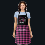 Funny Cooking Radish Pun Black Pink Plaid Apron<br><div class="desc">Funny and cool apron to make cooking more fun. Personalized gift for family and friends who love cooking,  baking and trying new recipe in the kitchen. Customize the wording to fit your occasion. You can use the Design Tool to further change the font type,  font colour and font size.</div>