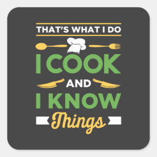 Funny Cooking Square Sticker