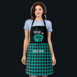 Funny Cooking Stew Pun Black Turquoise Plaid Apron<br><div class="desc">Funny and cool apron to make cooking more fun. Personalized gift for family and friends who love cooking,  baking and trying new recipe in the kitchen. Customize the wording to fit your occasion. You can use the Design Tool to further change the font type,  font colour and font size.</div>