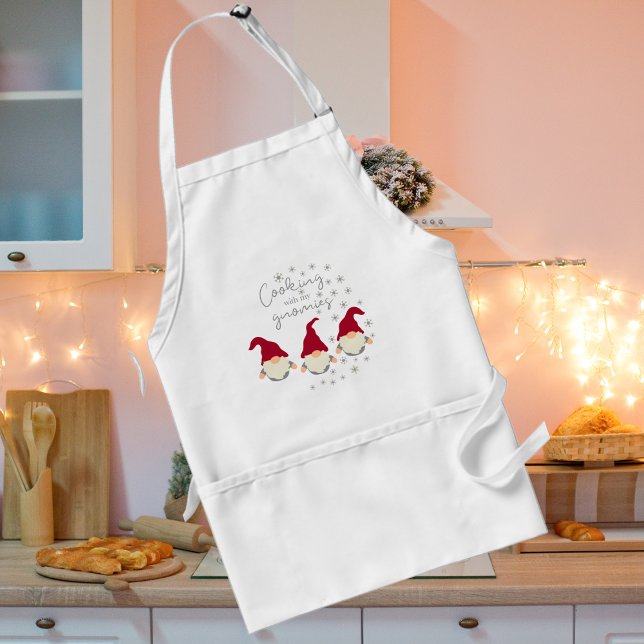 Funny Cooking with my Gnomies Holidays Design Adul Standard Apron (Creator Uploaded)