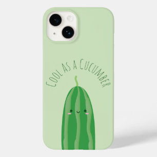 Funny Cool As a Cucumber Cute Foodie Pun Joke Case-Mate iPhone 14 Case