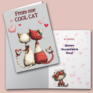 Funny Cool Cat Valentine Card