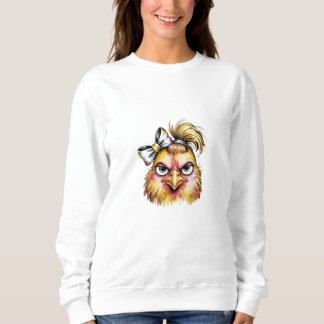 Funny Cool Chicken Sunglasses Floral Sweatshirt