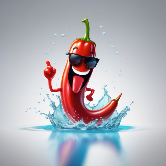 Funny cool chili pepper for print invitation (Creator Uploaded)