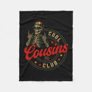 Funny Cool Cousins Club Shirt Cousin Crew Skeleton Fleece Blanket