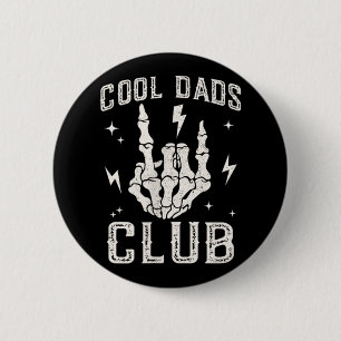 Funny Cool Dads Club Retro Skeleton Dad  2 Inch Round Button