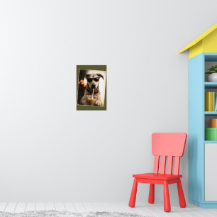 Funny Cool Dog Drinking Iced Coffee Poster