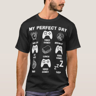 Funny Cool Gamer Tee Idea My Perfect Day Video Ga