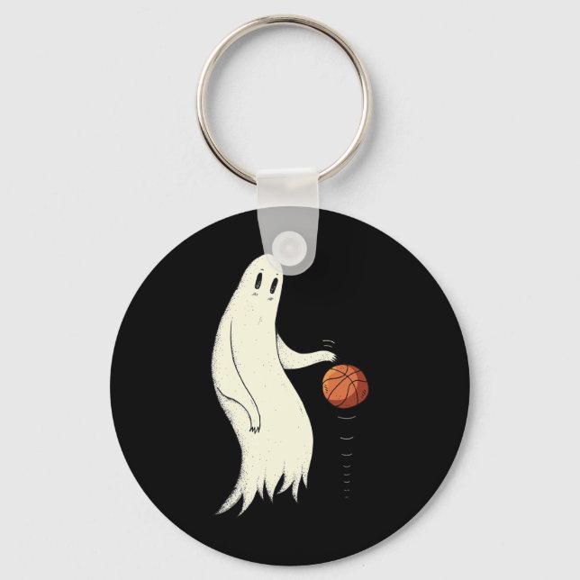 Funny Cool Ghost Dribbling Sketll - Halloween Sket Keychain (Front)