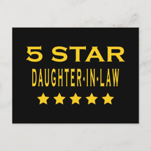 Funny Cool Gifts : Five Star Daughter in Law Postcard