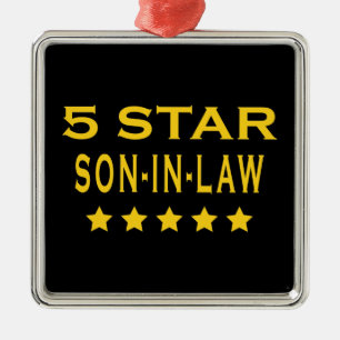 Funny Cool Gifts : Five Star Son in Law Metal Ornament