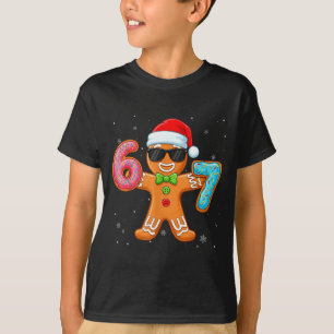 Funny Cool Gingerbread Six Seven 67 Ice Cream Drip T-Shirt