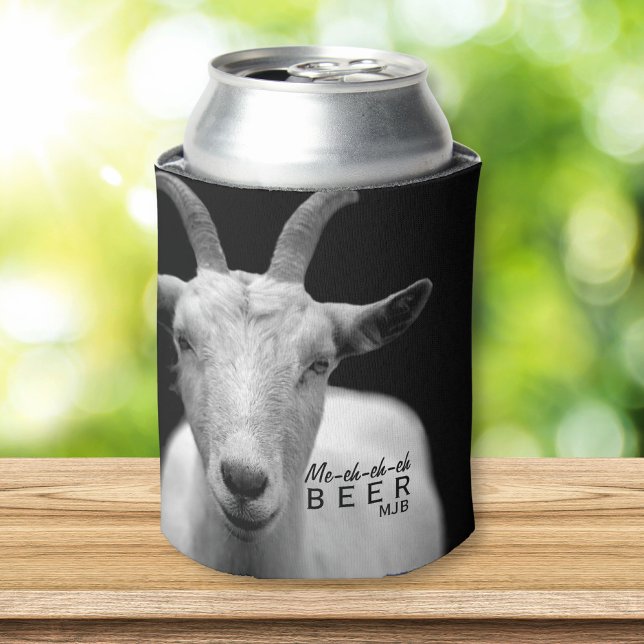Funny Cool Goat Sound "My Beer" monogram Can Cooler (Creator Uploaded)