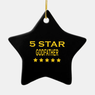 Funny Cool Godfathers : Five Star Godfather Ceramic Ornament