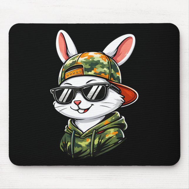 Funny Cool Rabbit Camo Easter Men Boy Toddler Kid  Mouse Pad (Front)