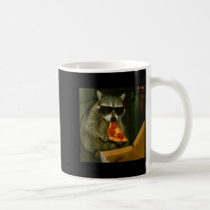 Funny Cool Racoon With Sungles Eating Zza Vintage Coffee Mug