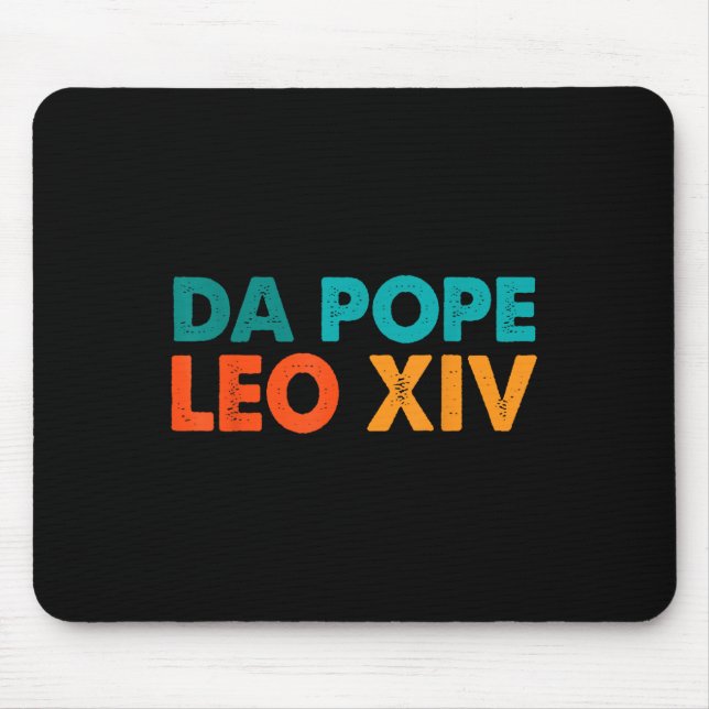 Funny Cool Retro Da Pope Tee New Pope Leo Xiv Men  Mouse Pad (Front)