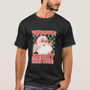 Funny Cool Santa Clause Hipster Dude Trendy Christ T-Shirt