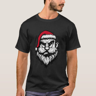 Funny cool Santa face Christmas Hipster  T-Shirt