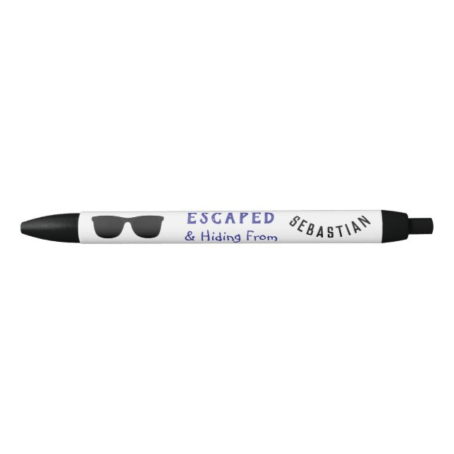 Funny Cool Shades Escaped & Hiding Personalized  Black Ink Pen (Front)