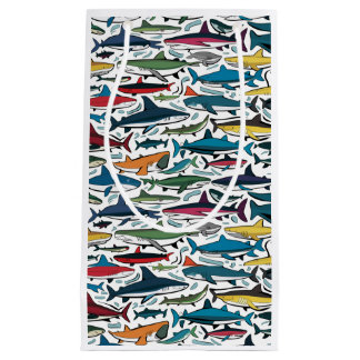 Funny Cool Shark Print Abstract Generic Small Gift Bag