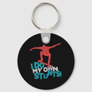 Funny Cool Skateboarding Quote Saying  Keychain