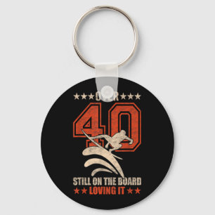 Funny Cool Surfer Dude Surfboard 40 Year Old Keychain