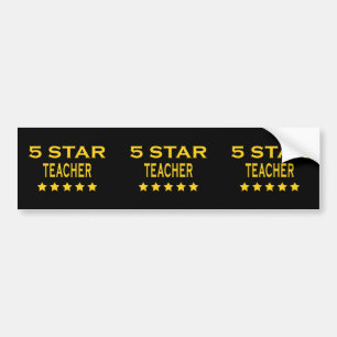 Funny Cool Teachers : Five Star Teacher Bumper Sticker