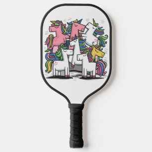 Funny Cool Unicorn Abstract Art Pickleball Paddle