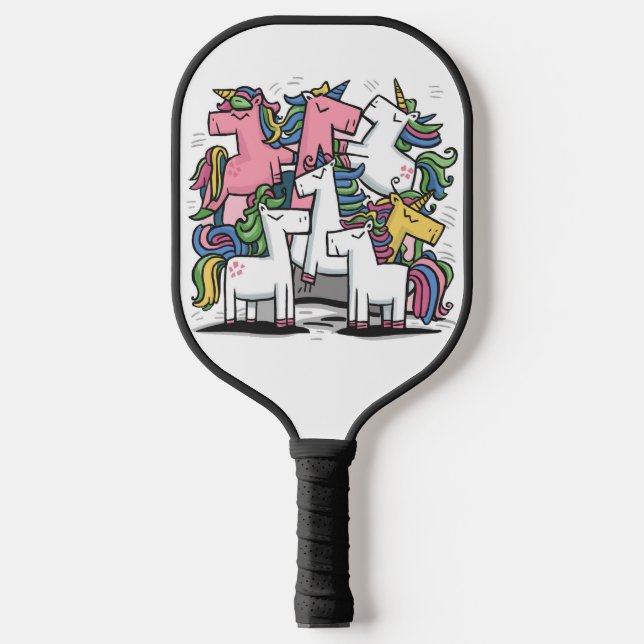 Funny Cool Unicorn Abstract Art Pickleball Paddle (Front)