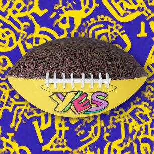 Funny Cool "YES" Bold yellow Color Trendy Sports  Football