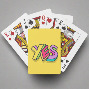 Funny Cool "YES" Bold yellow Colours Trendy Game Playing Cards