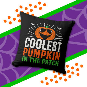 Funny Coolest Pumpkin In The Patch Halloween Party Throw Pillow
