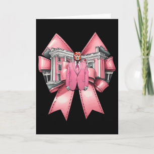 Funny Coquette Bow Trump Pink Heart Valentine  Card