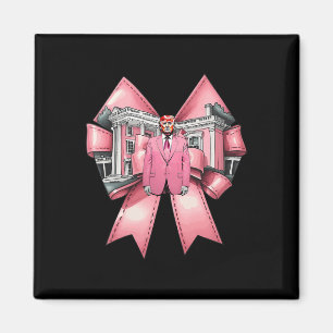 Funny Coquette Bow Trump Pink Heart Valentine Magnet