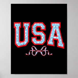 Funny Coquette Usa Cute Bow American 4th Of July P Poster