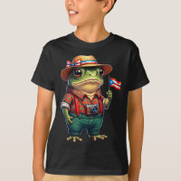 Funny Coqui Frog Puerto Rico Flag Taino Boricua Hi