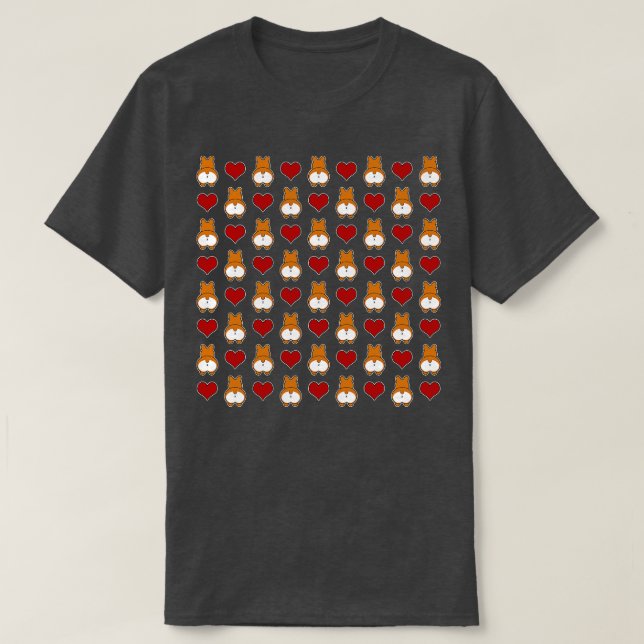 Funny Corgi Butt Pattern T-Shirt (Design Front)