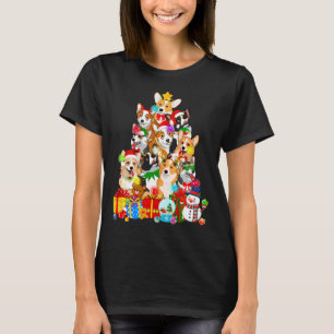 Funny Corgi Christmas Tree Lights Dog T-Shirt