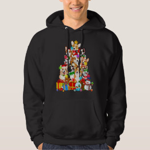 Funny Corgi Christmas Tree Lights Puppy Corgi Dog  Hoodie
