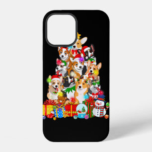 Funny Corgi Christmas Tree Lights Puppy Corgi Dog  iPhone 12 Case