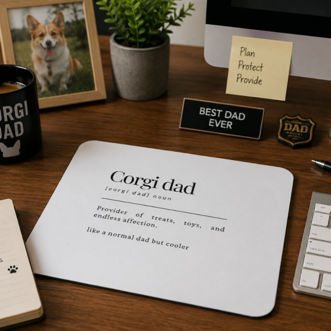 Funny Corgi Definition Corgi Dad Birthday Gift Mouse Pad (Creator Uploaded)