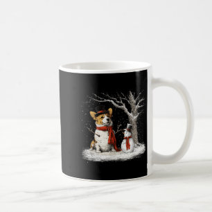 Funny Corgi Dog In The Snow Tree Christmas Winter Coffee Mug