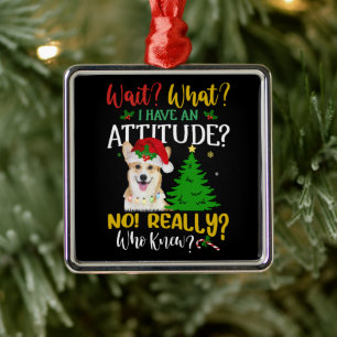 Funny Corgi Dog Metal Ornament