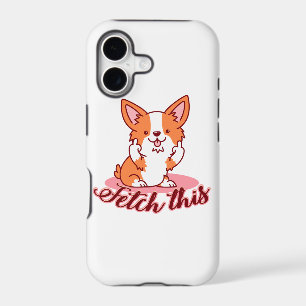 Funny Corgi Dog Middle Finger Fetch This