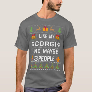 Funny Corgi Dog Owner Gifts Corgi Dog Ugly Christm T-Shirt