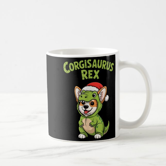 Funny Corgi Dog T-rex Costume Christmas Kids Boys  Coffee Mug (Right)